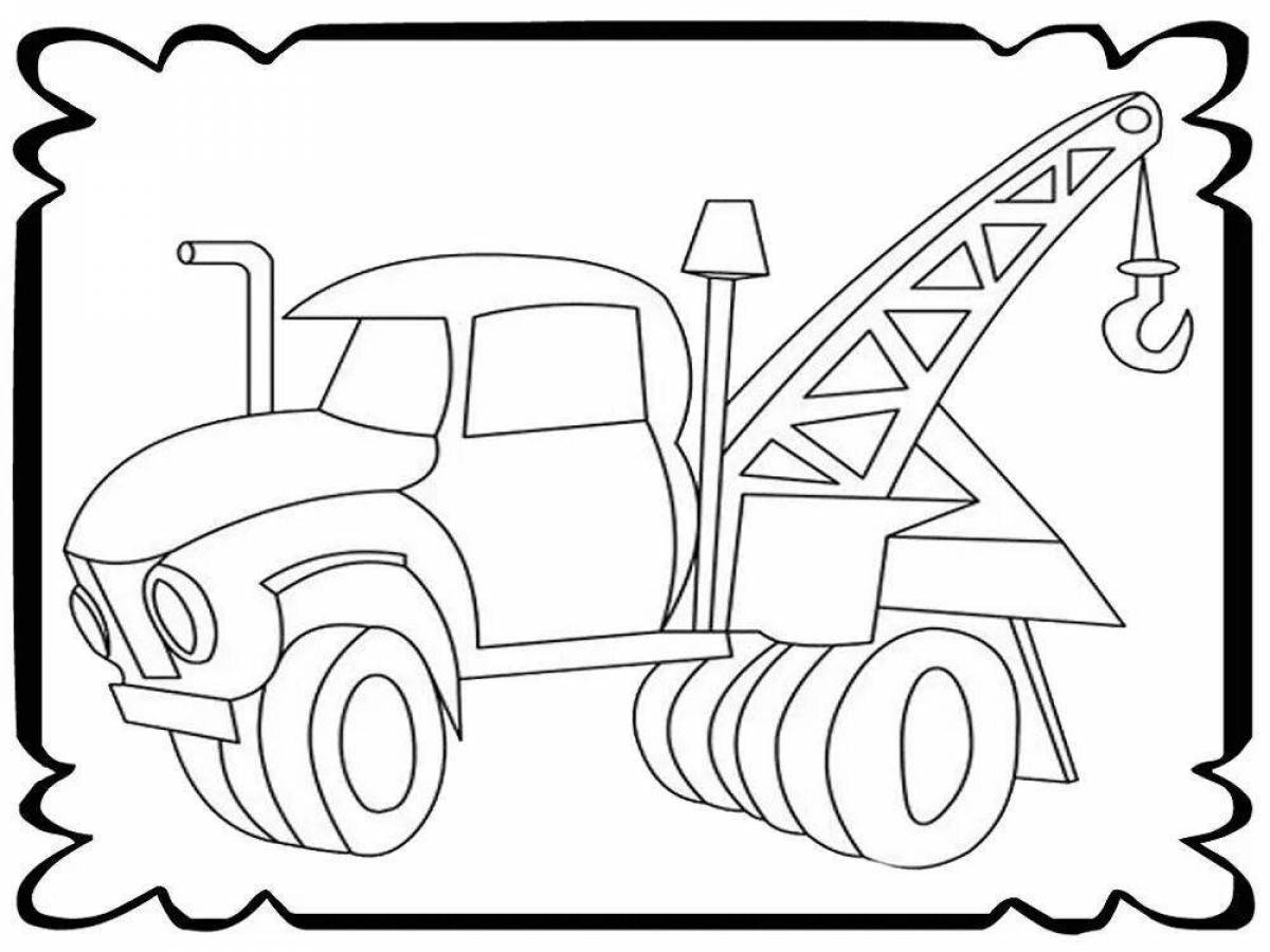 Attractive left tow truck coloring book