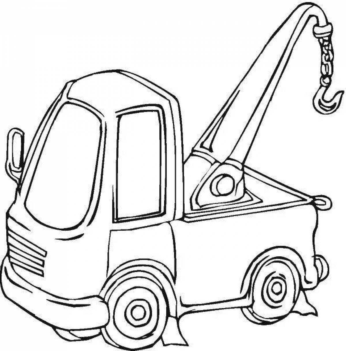 Coloring page of the charming left tow truck