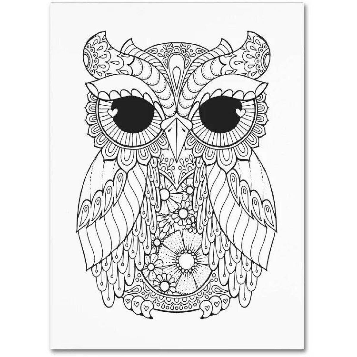 Shiny owl coloring pages
