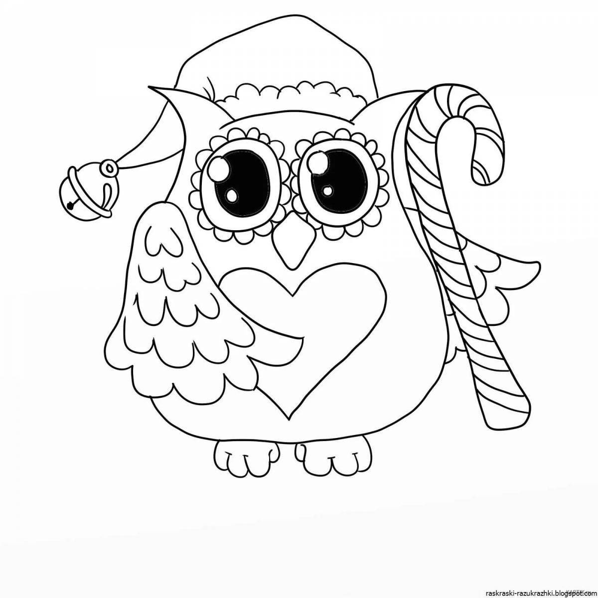 Mystical owl coloring book