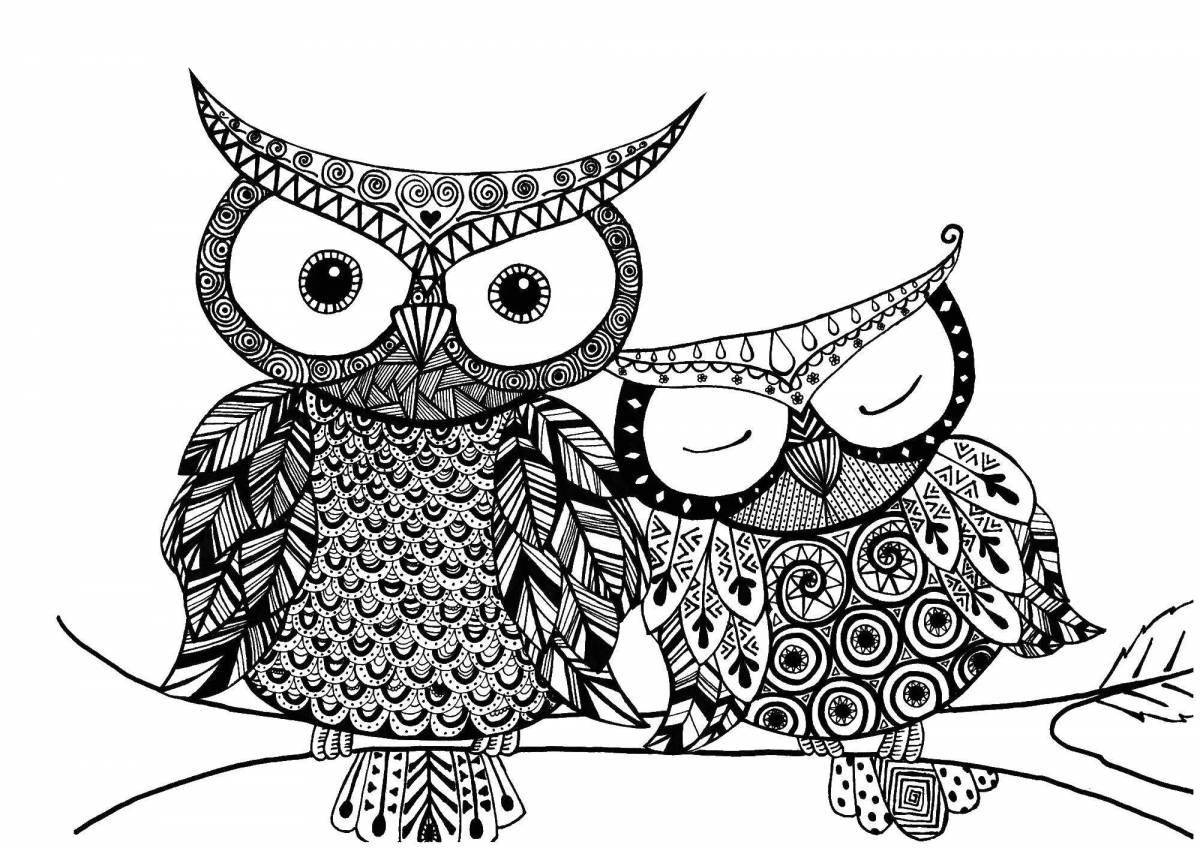 Royal owl coloring pages