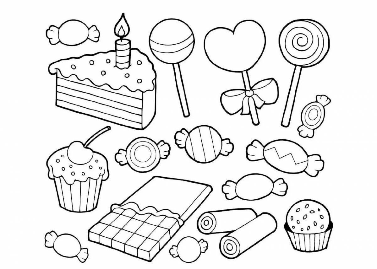 Delightful food coloring book for girls