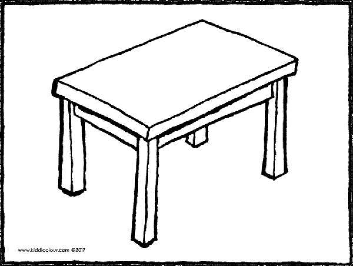 Sparkling table and chair coloring page