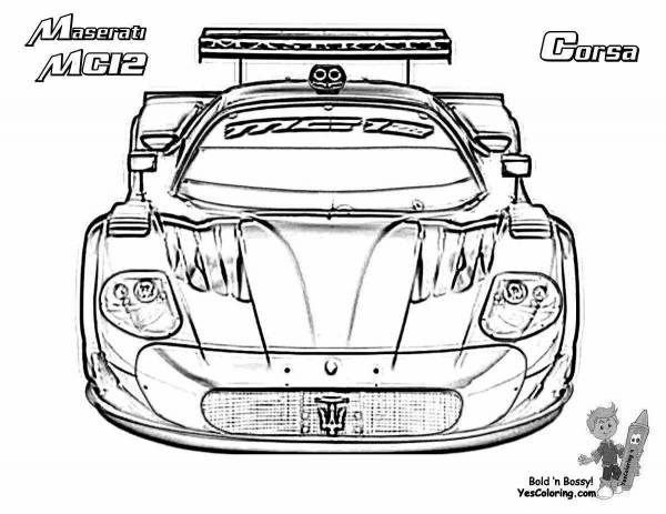 Мазерати раскраска распечатать