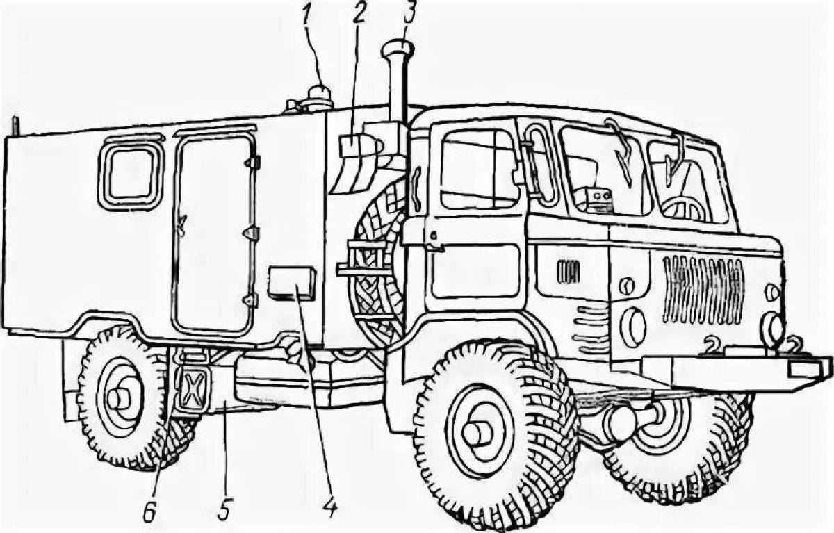 Газ 66 рисунок карандашом