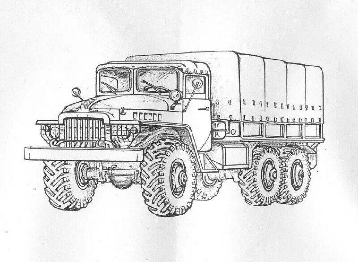 Военный Урал 4320 раскраска