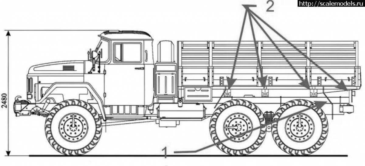 Как нарисовать машину военную грузовую