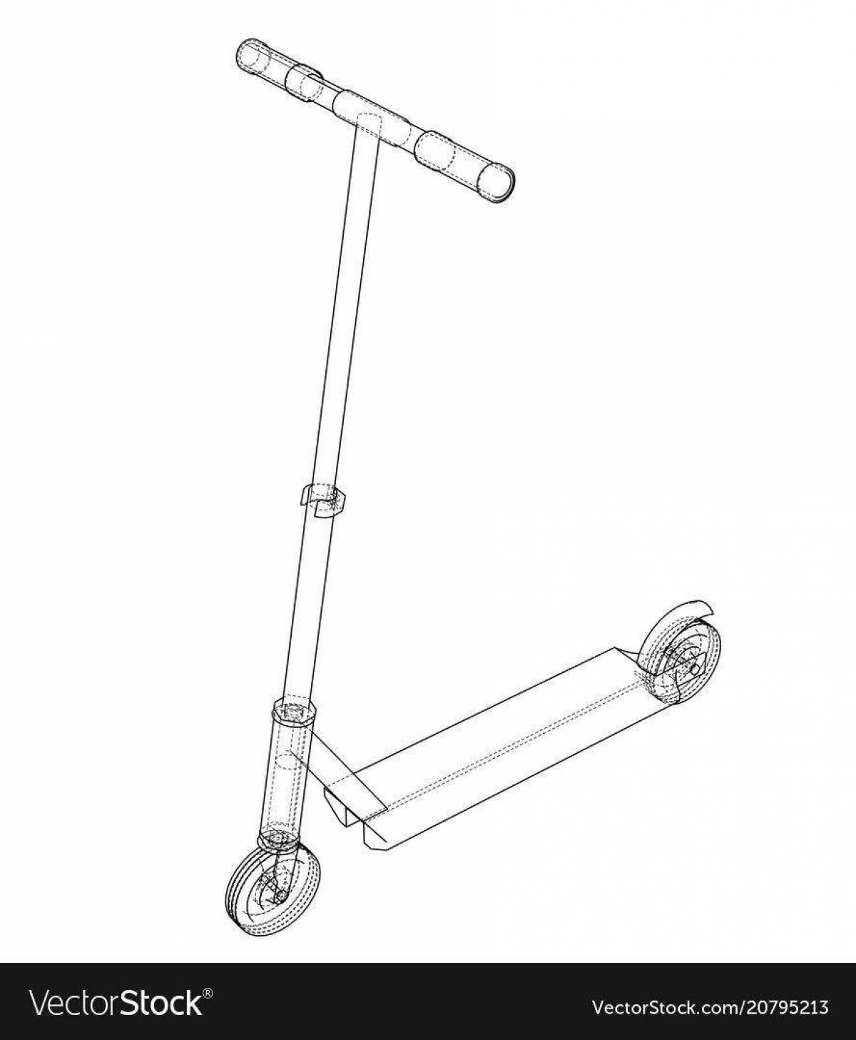 Трюковой самокат рисунок легкий