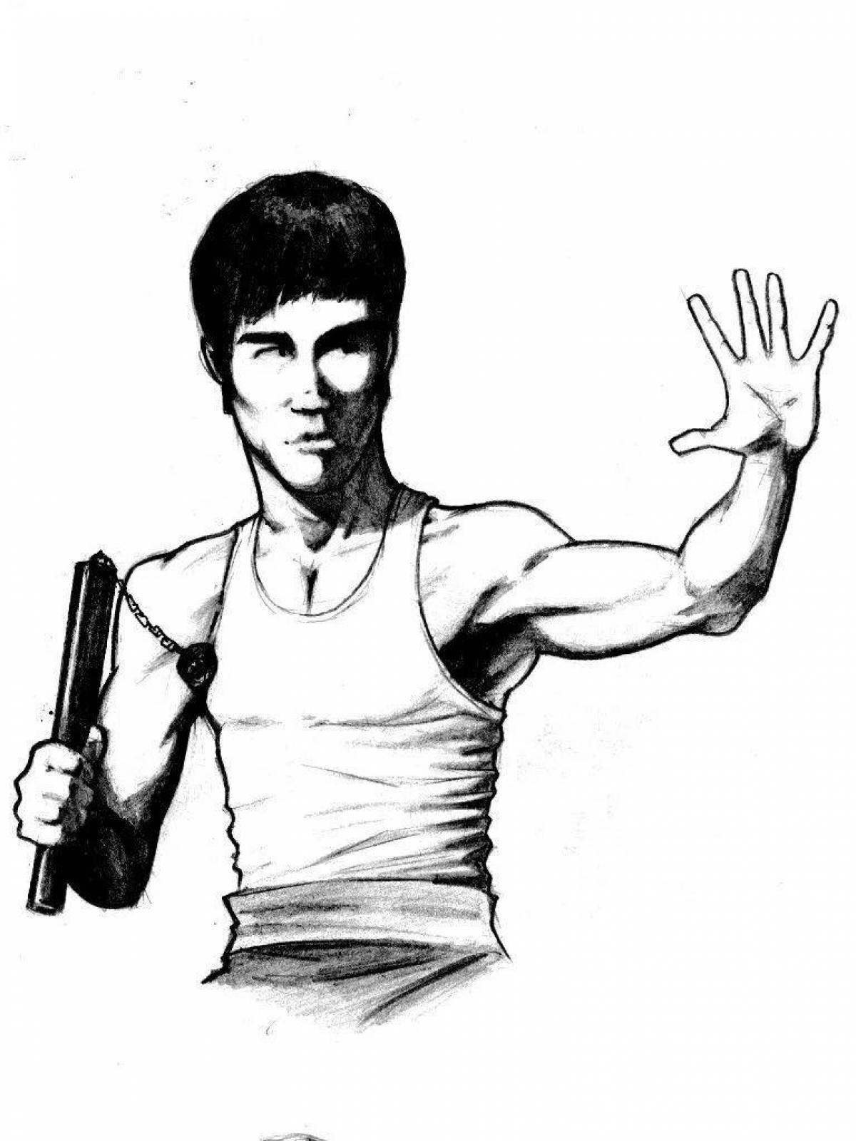 Изображение ли. Брюс ли. Брюс ли рисунок. Bruce Lee рисунки. Брюс ли с нунчаками рисунок.