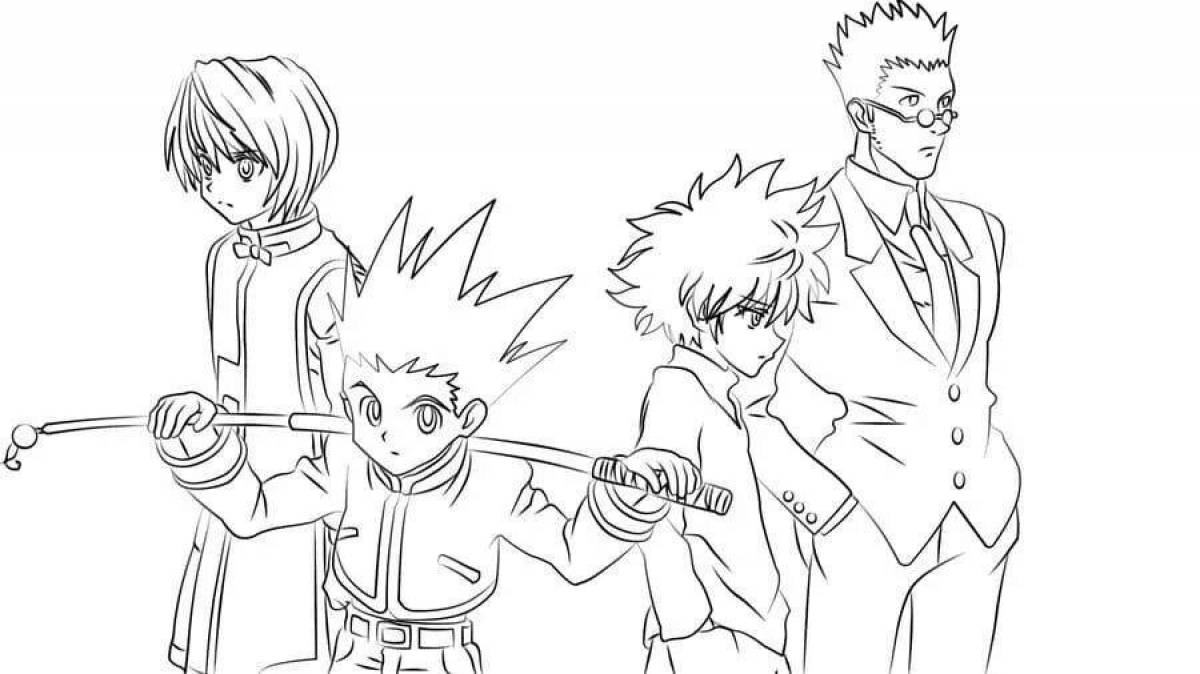 Colorful hunter x hunter coloring page