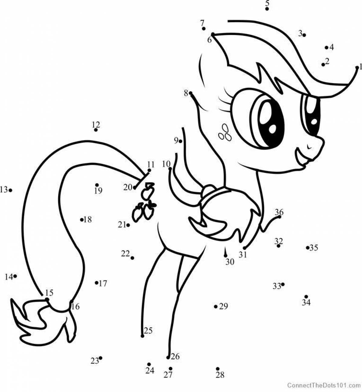 Exquisite pony coloring by numbers