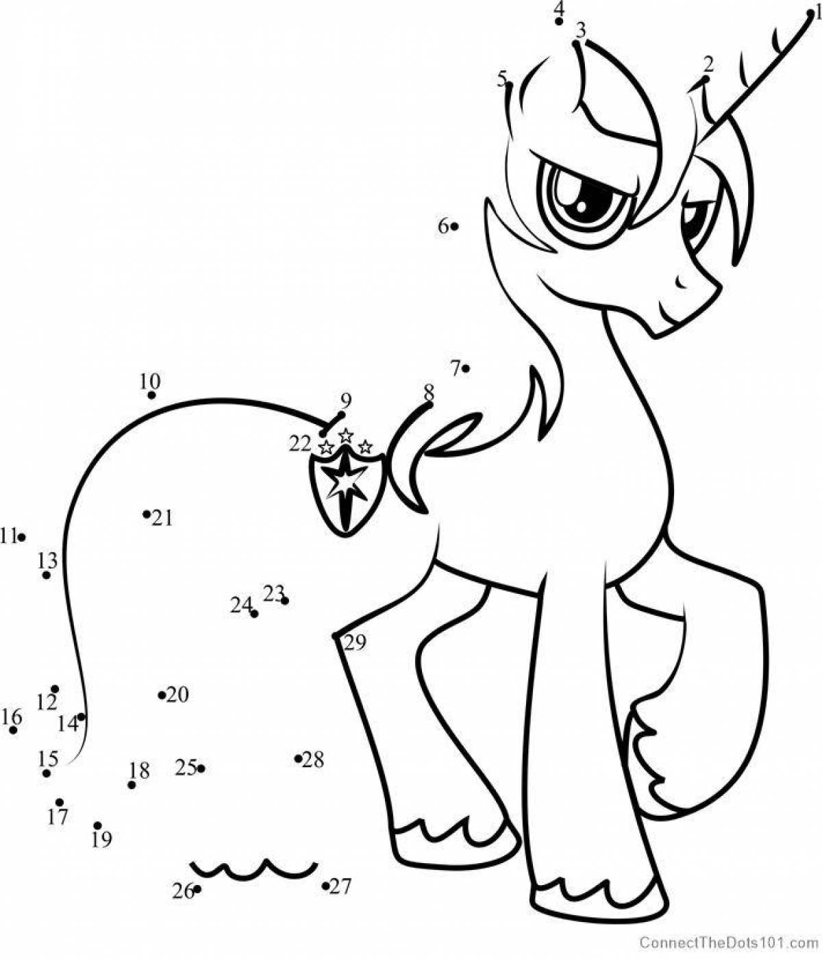 Amazing ponies by numbers coloring book