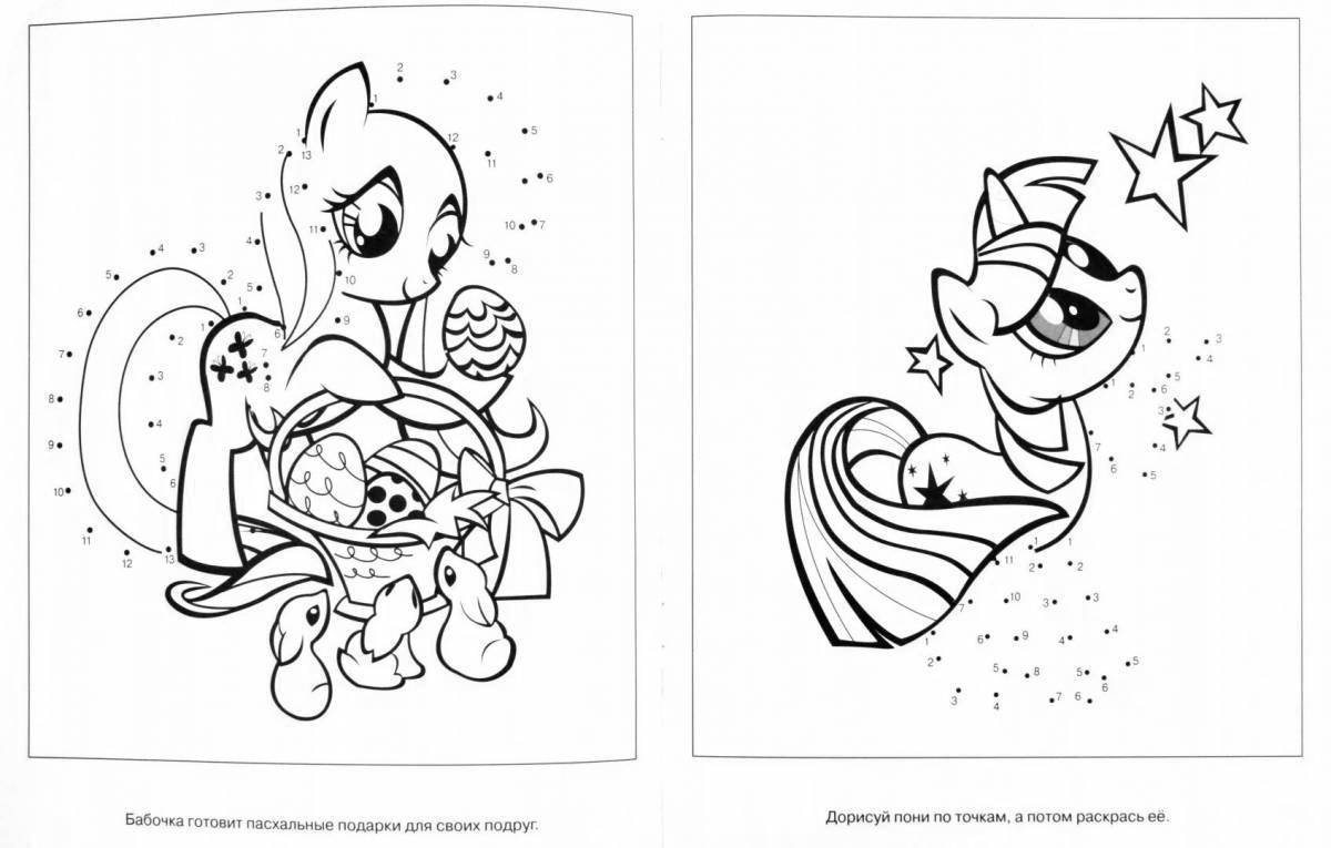 Charming pony by numbers coloring book