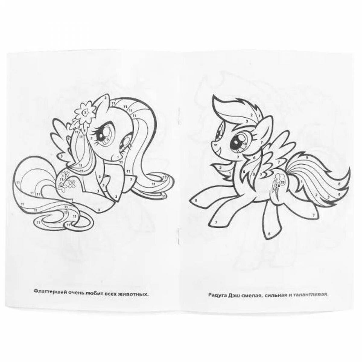 Colourful pony coloring by numbers