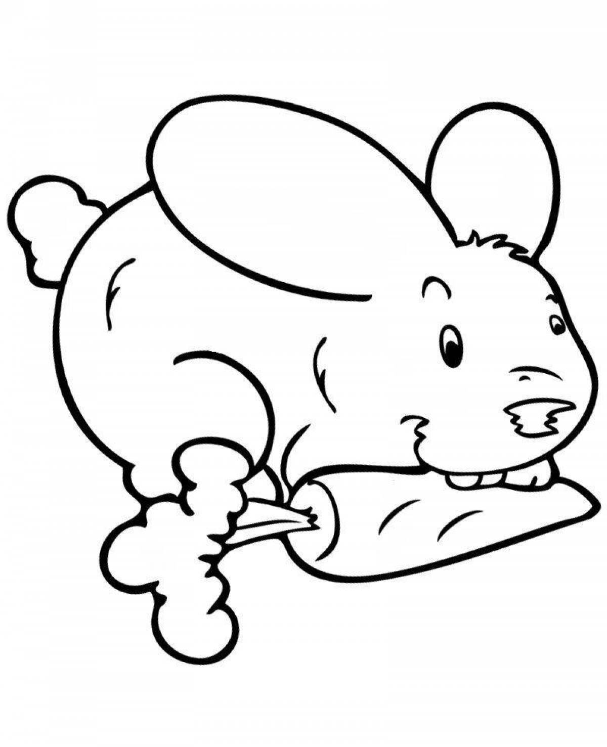 Wiggly bunny with carrot coloring page