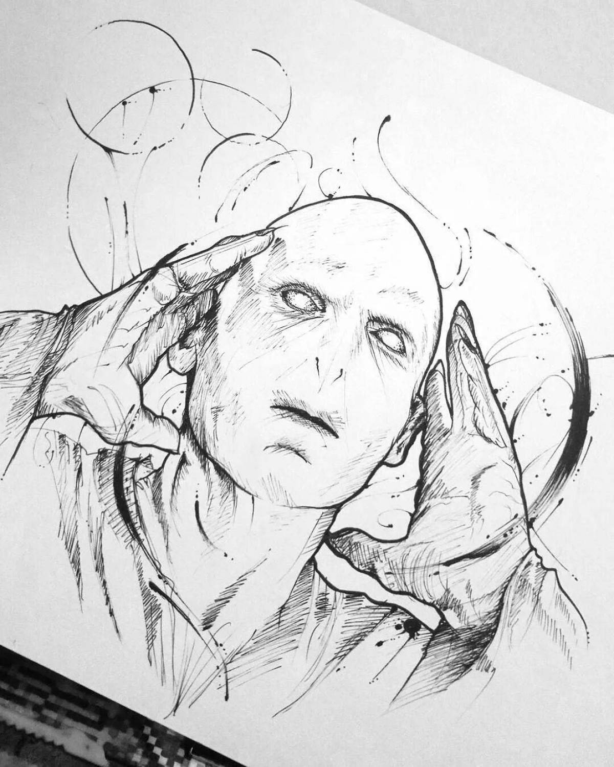 Coloring book shining voldemort