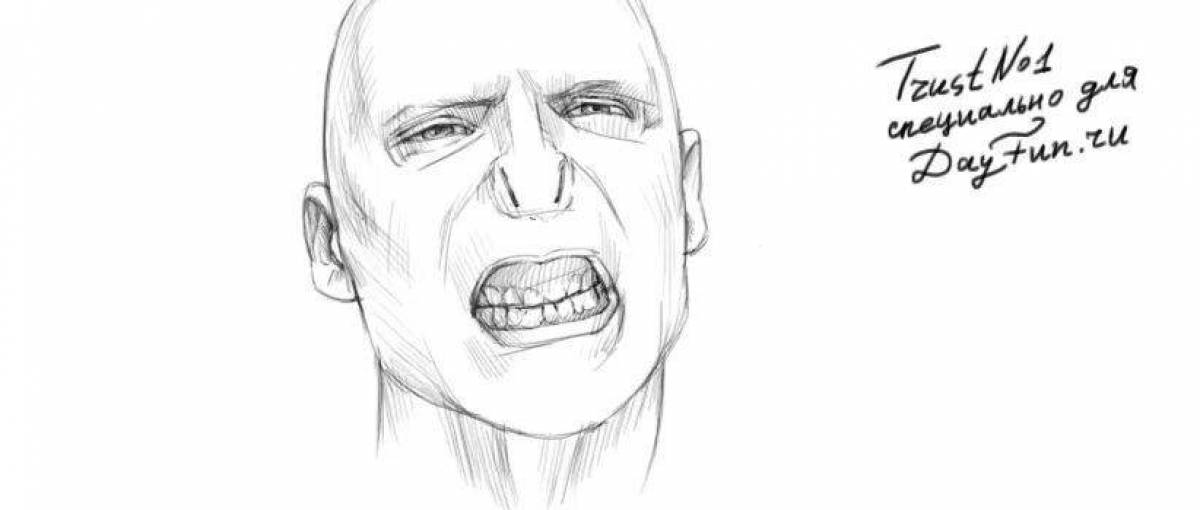 Colorful voldemort coloring page
