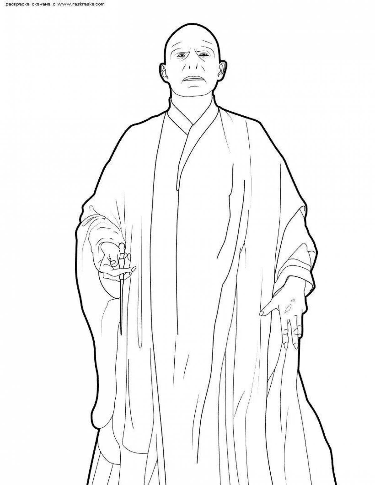 Brightly colored voldemort coloring book