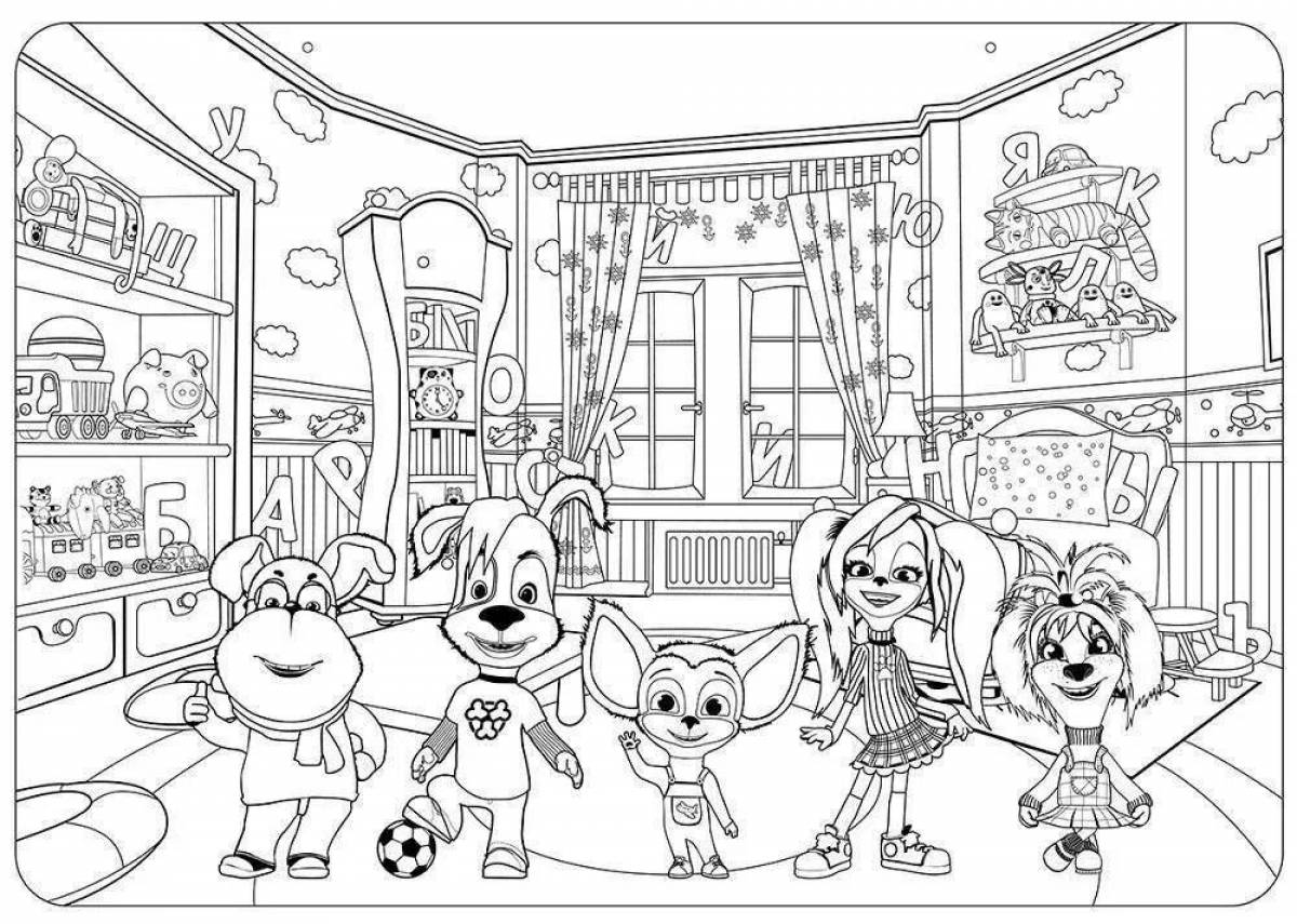 Barboskin's alluring family coloring pages