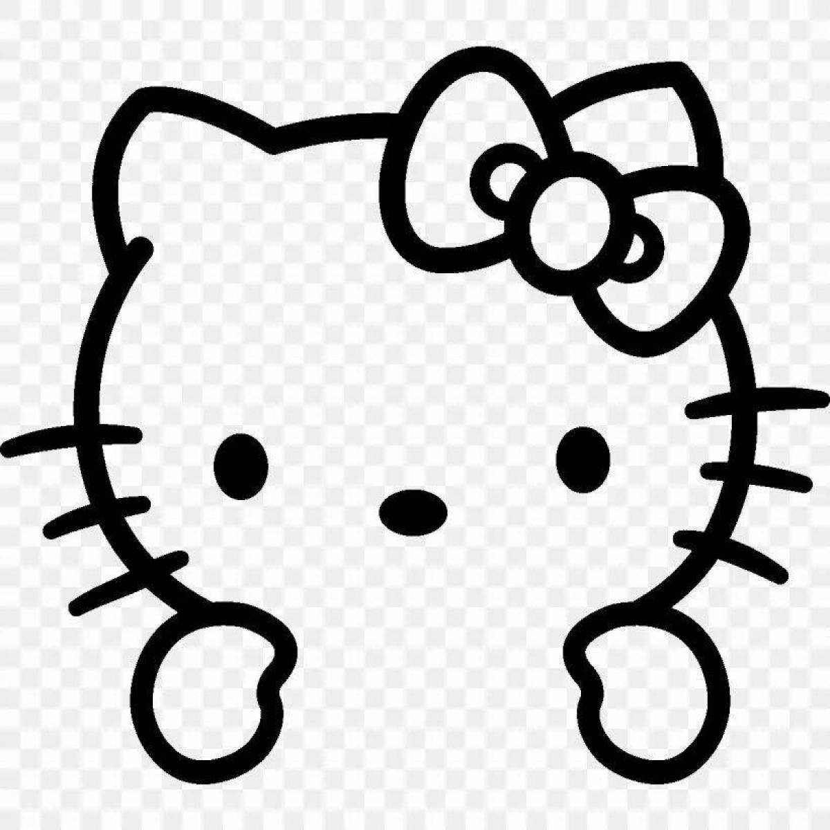 Cute hello kitty head coloring page