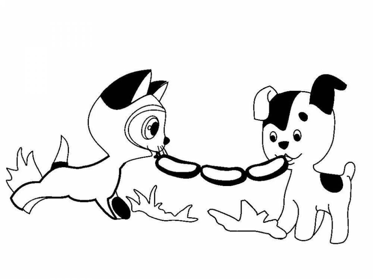 A series of fluffy animated cats and dogs