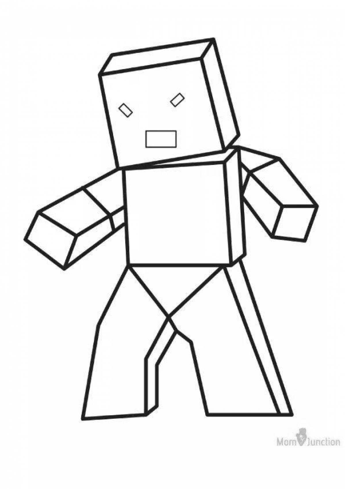 Gorgeous minecraft golem coloring page