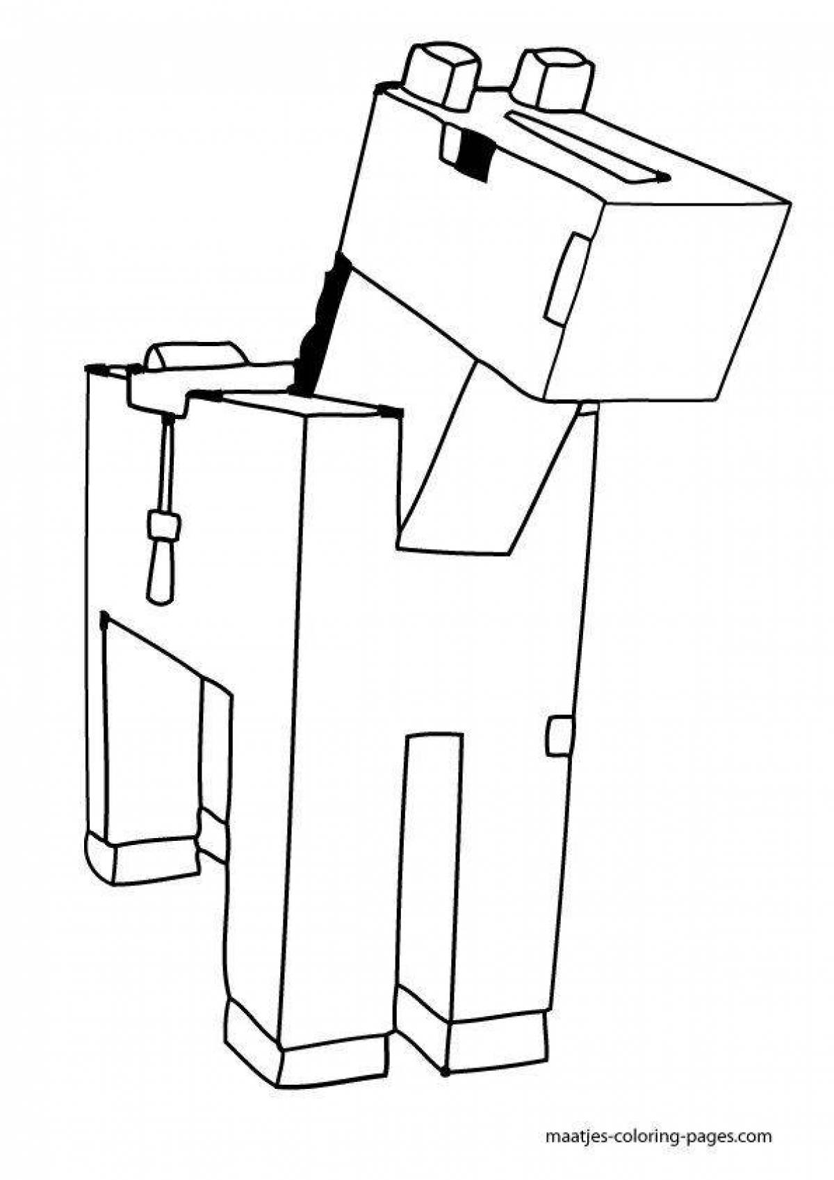 Awesome minecraft golem coloring page