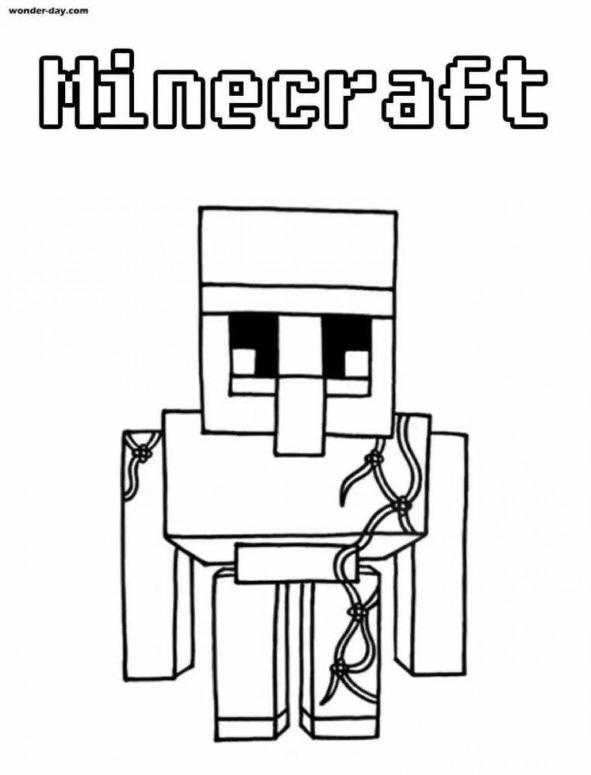 Exciting minecraft golem coloring book
