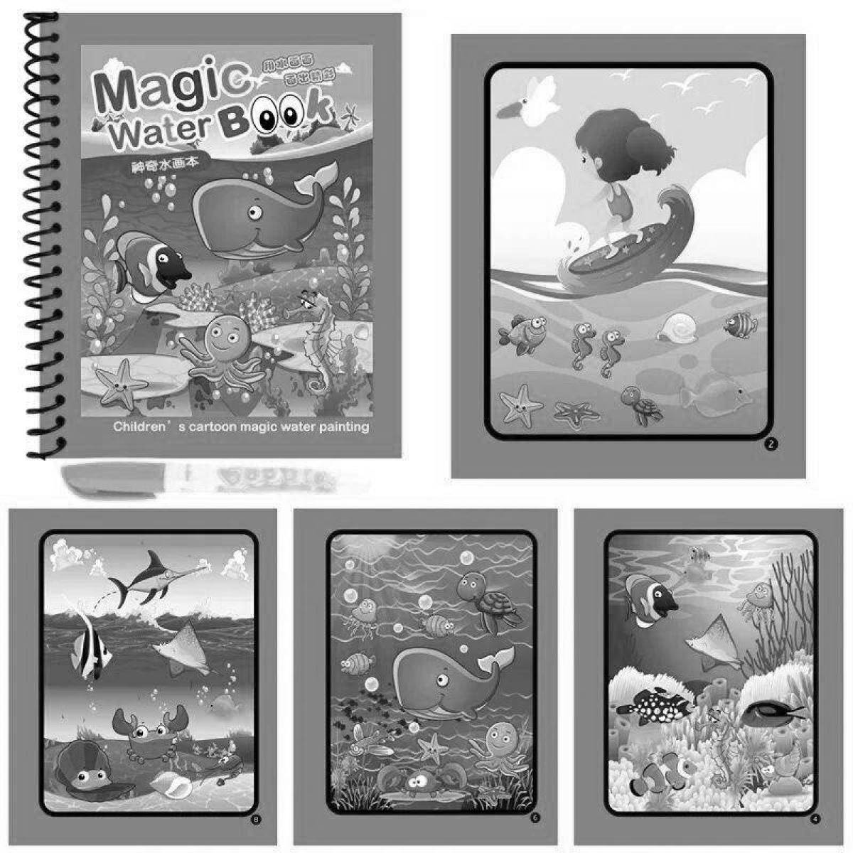 Radiant coloring page magic water book