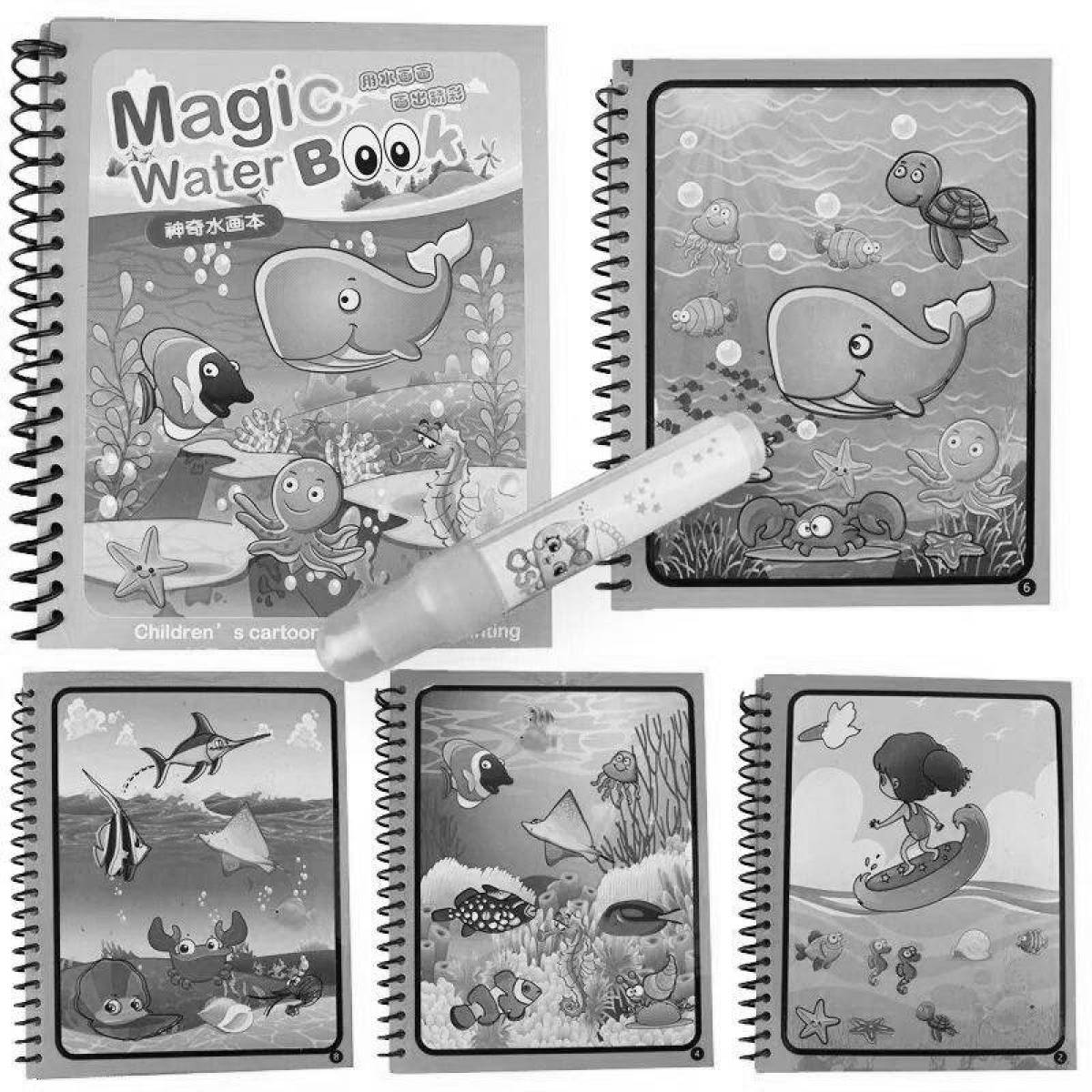 Large coloring magic water book