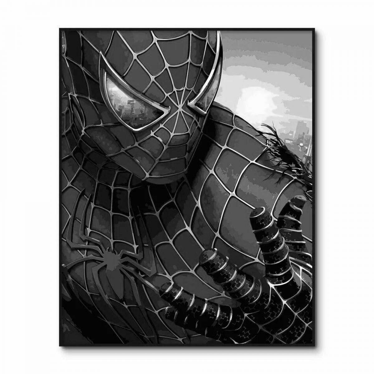 Раскраска dynamic spiderman по номерам