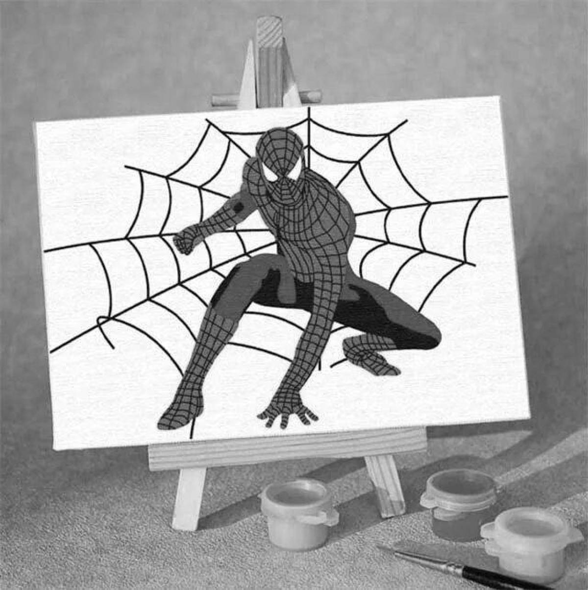 Захватывающий человек-паук по номерам раскраски