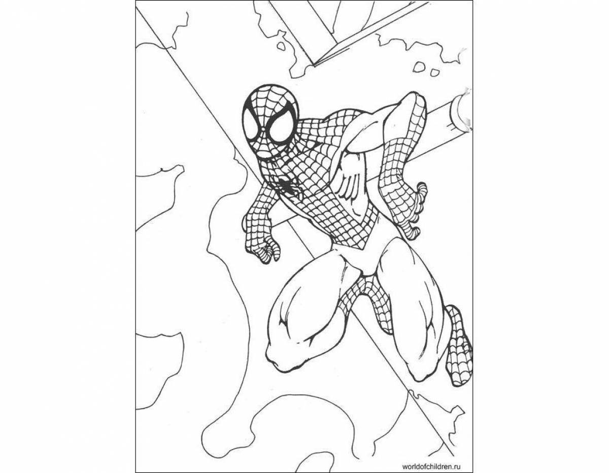 Spiderman invitation by numbers coloring book