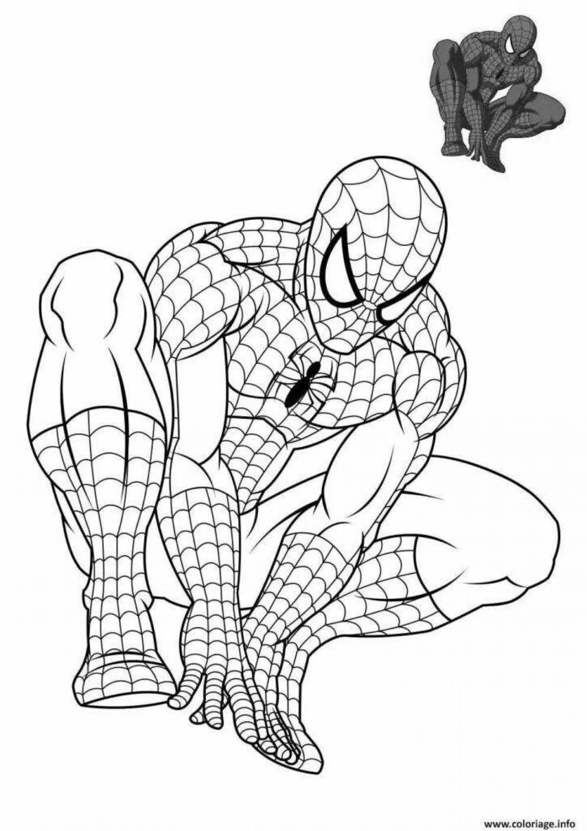 Attractive spider-man coloring by numbers