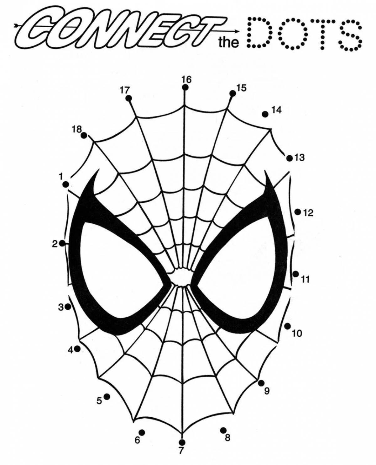 Adorable Spiderman coloring by numbers