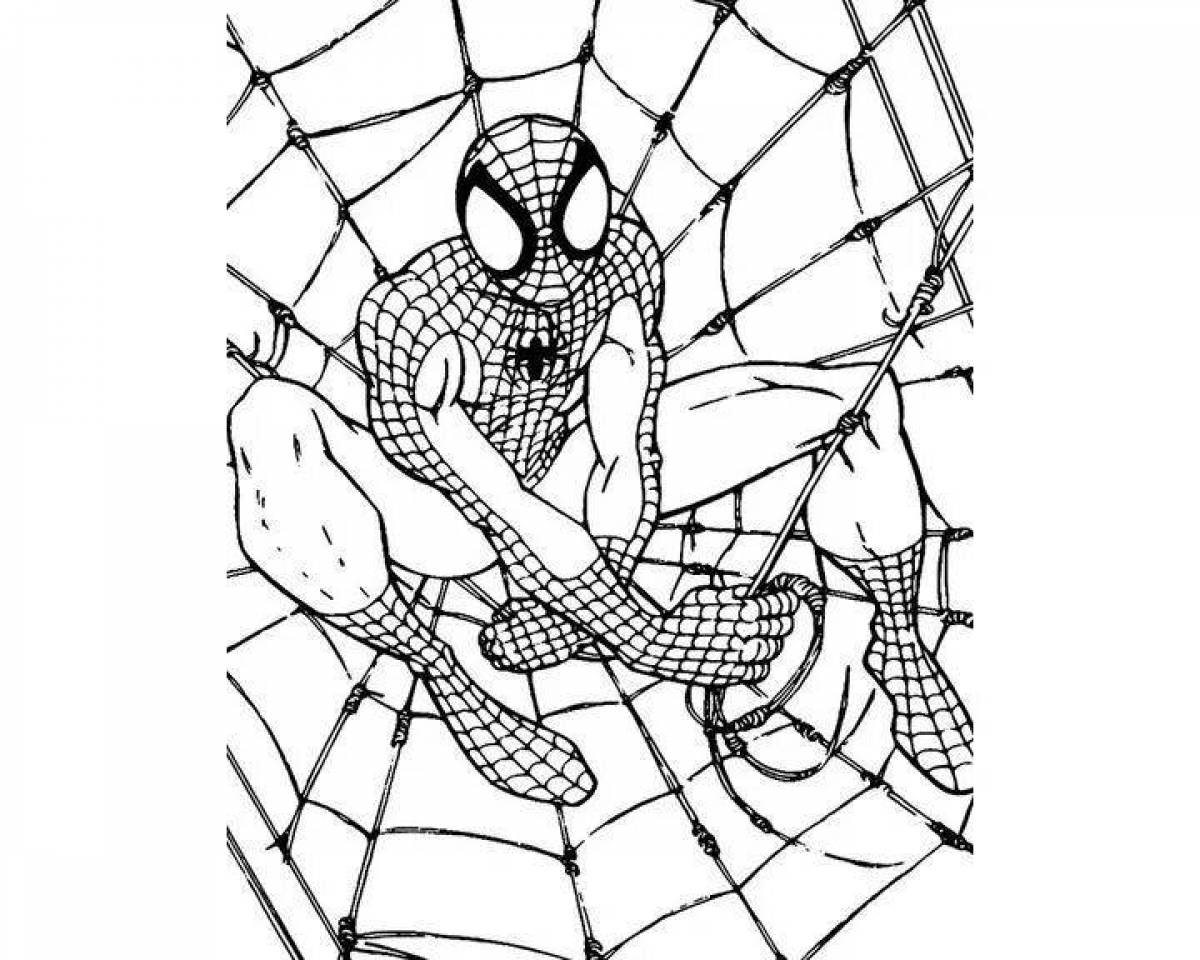 Vivacious spiderman coloring by numbers