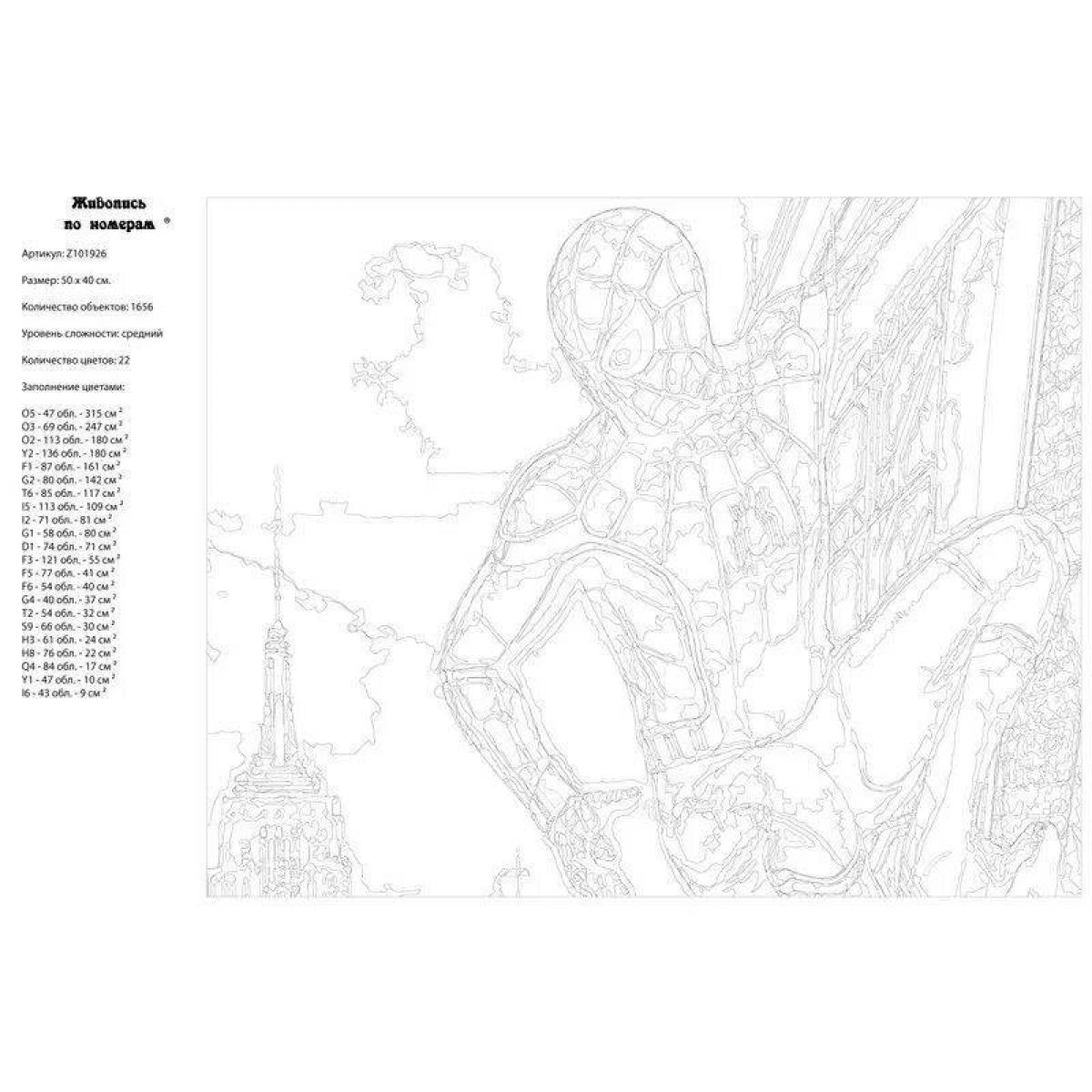 Animated spiderman coloring by numbers