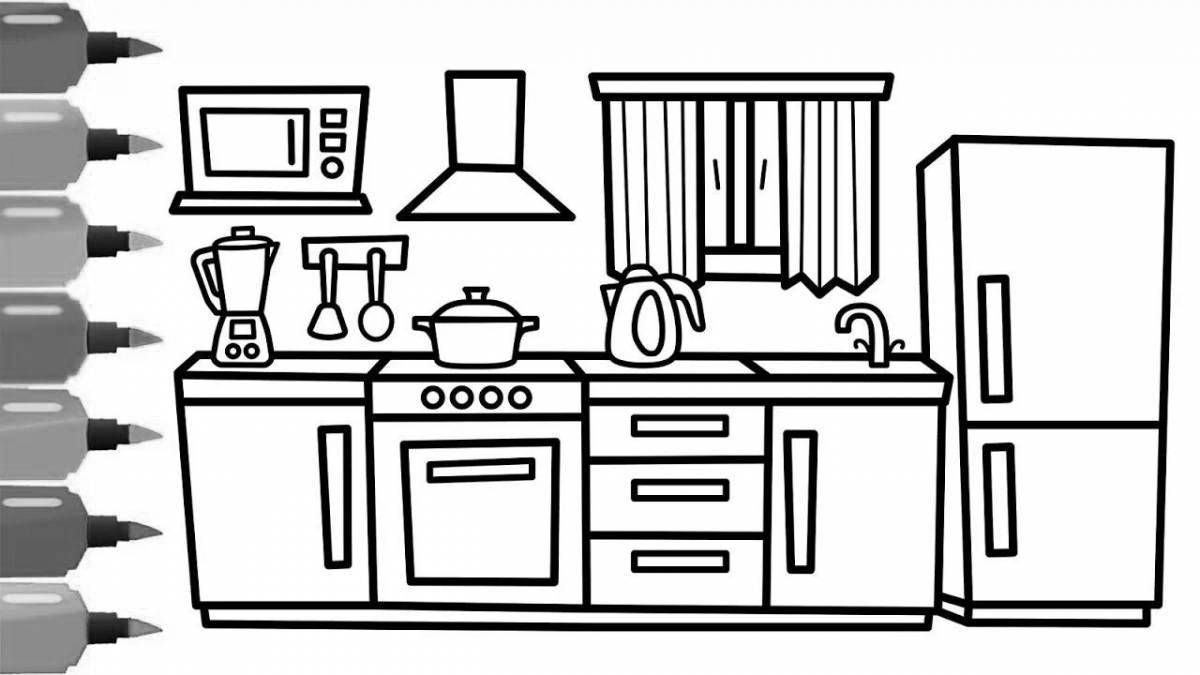 Яркая современная кухонная мебель