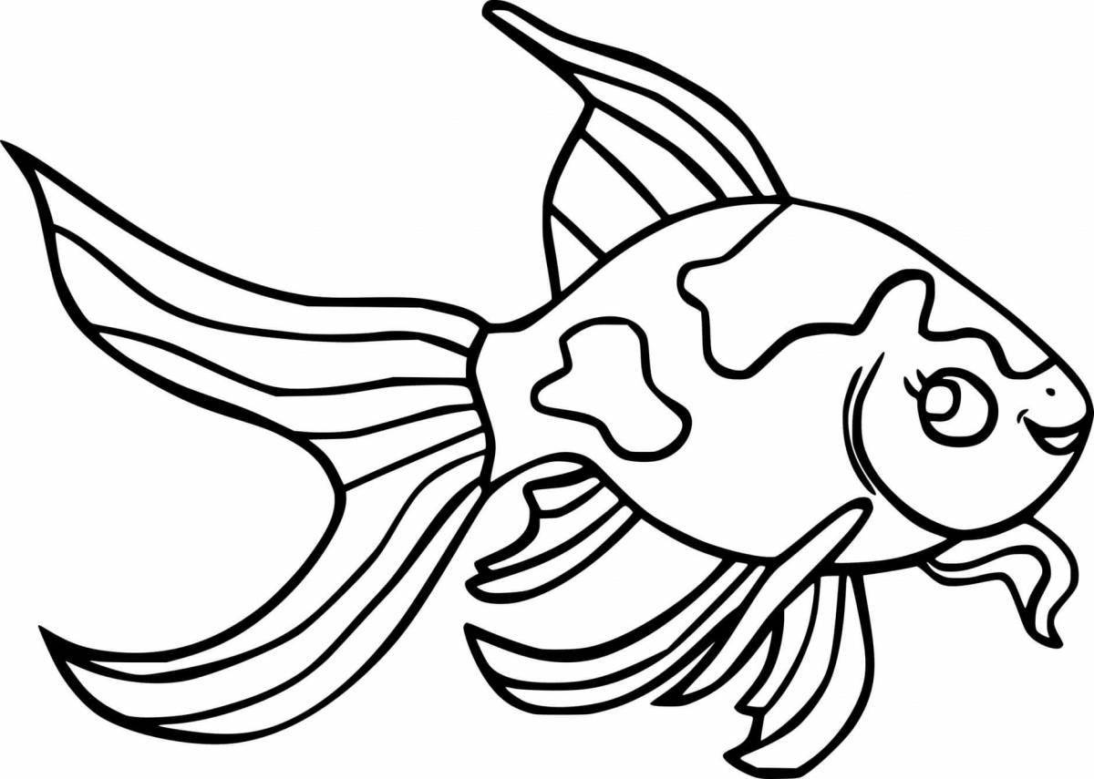 Amazing coloring pages with goldfish for kids