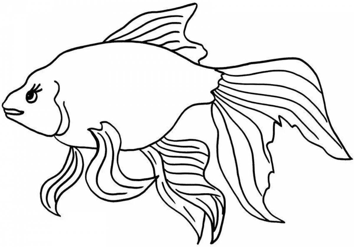 Shiny goldfish coloring book for kids