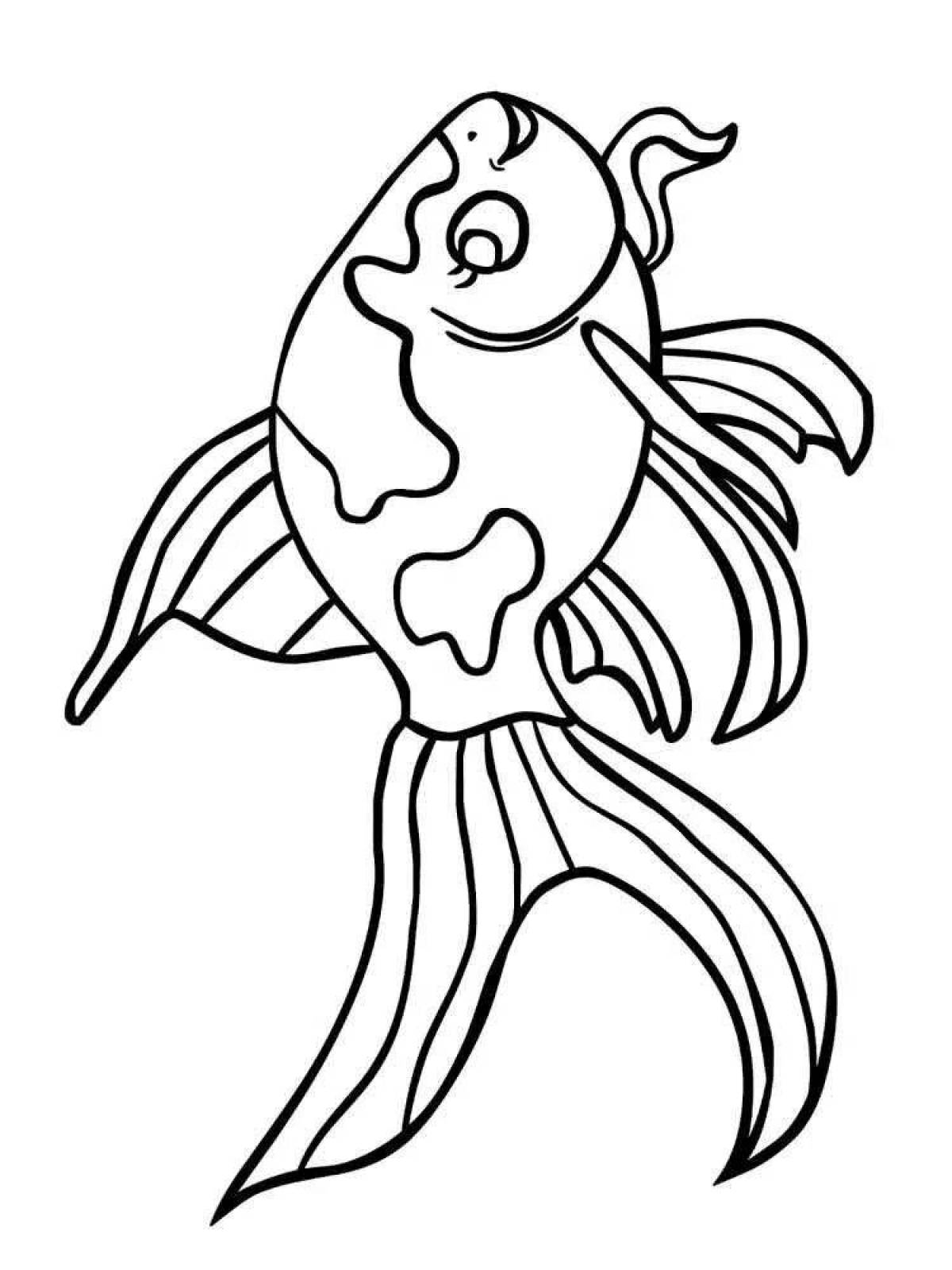 Humorous goldfish coloring book for kids