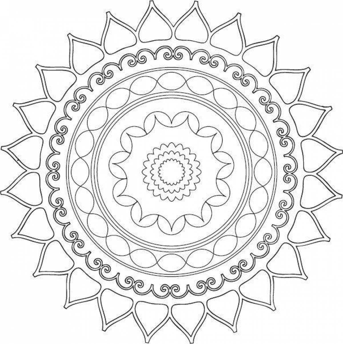 Blissful Health and Wellness Mandala Coloring Page