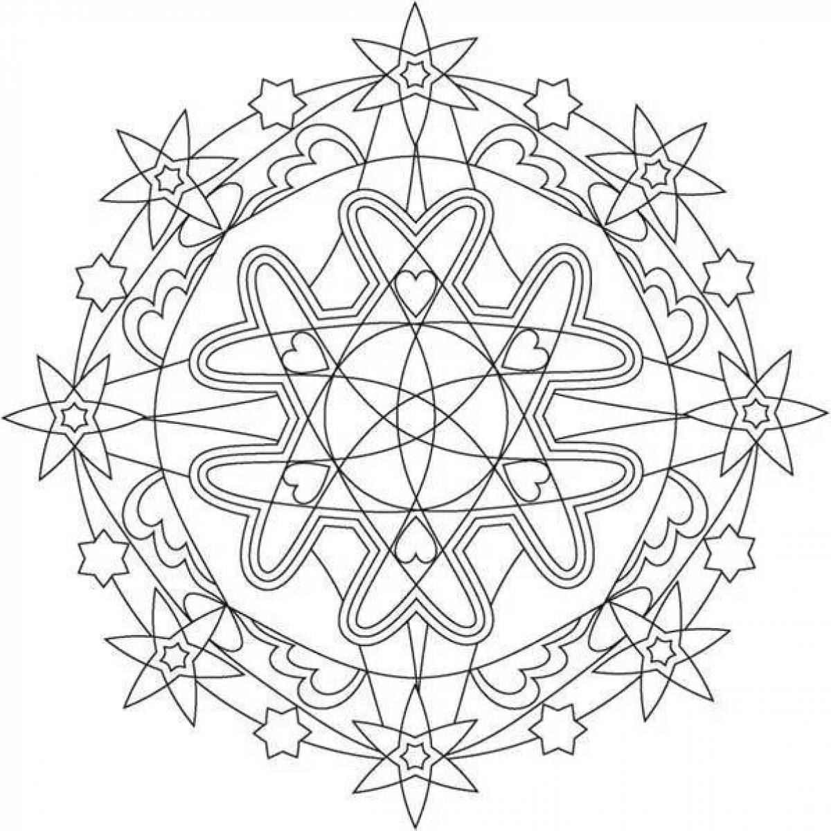 Peaceful health and wellness mandala coloring page