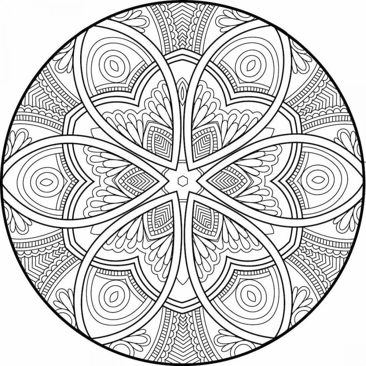 Great health and wellness mandala coloring page
