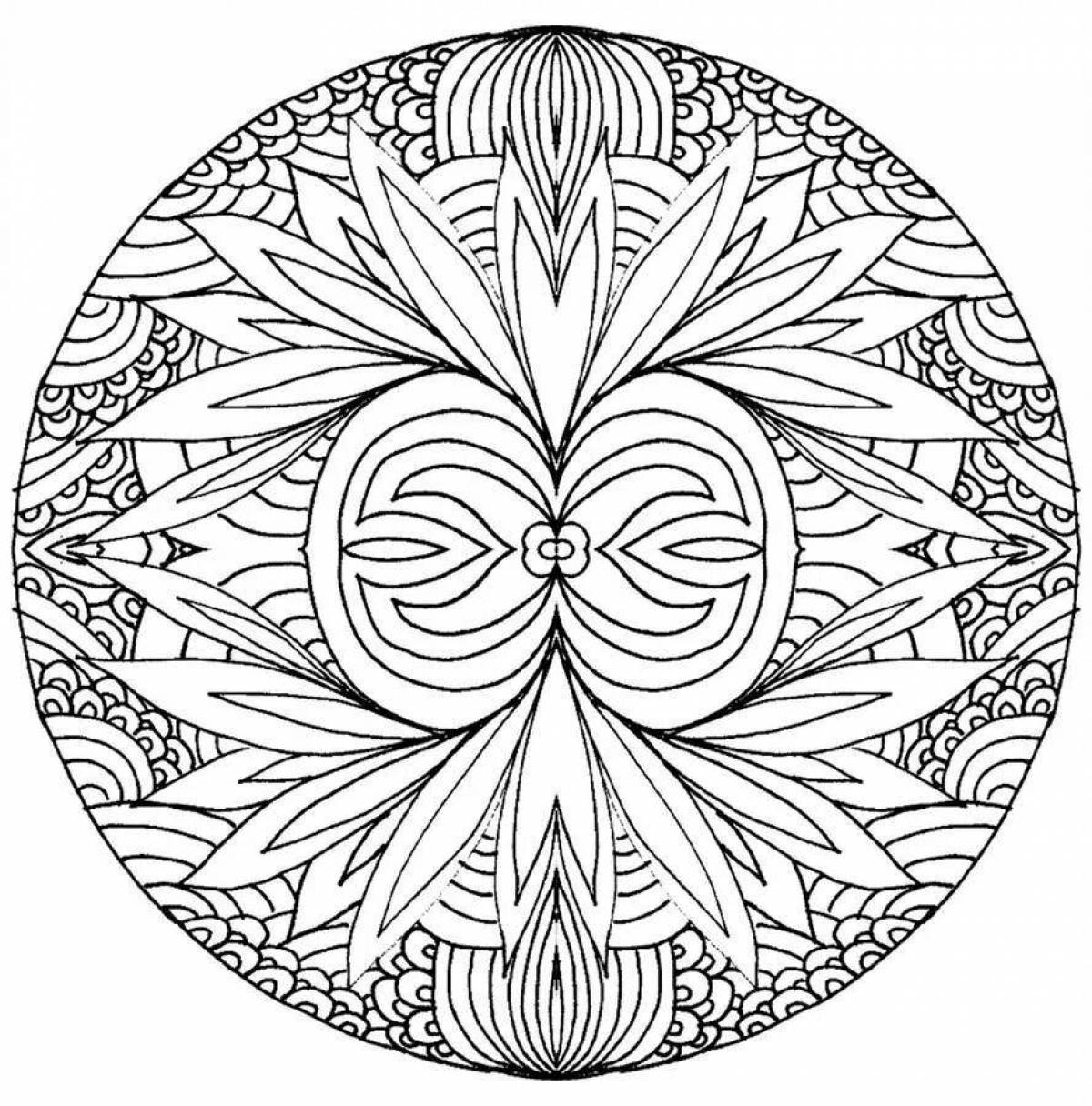 Awesome health and wellness mandala coloring page