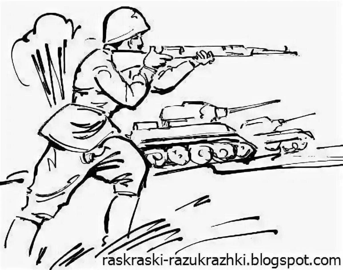 Coloring book brutal battle of Stalingrad