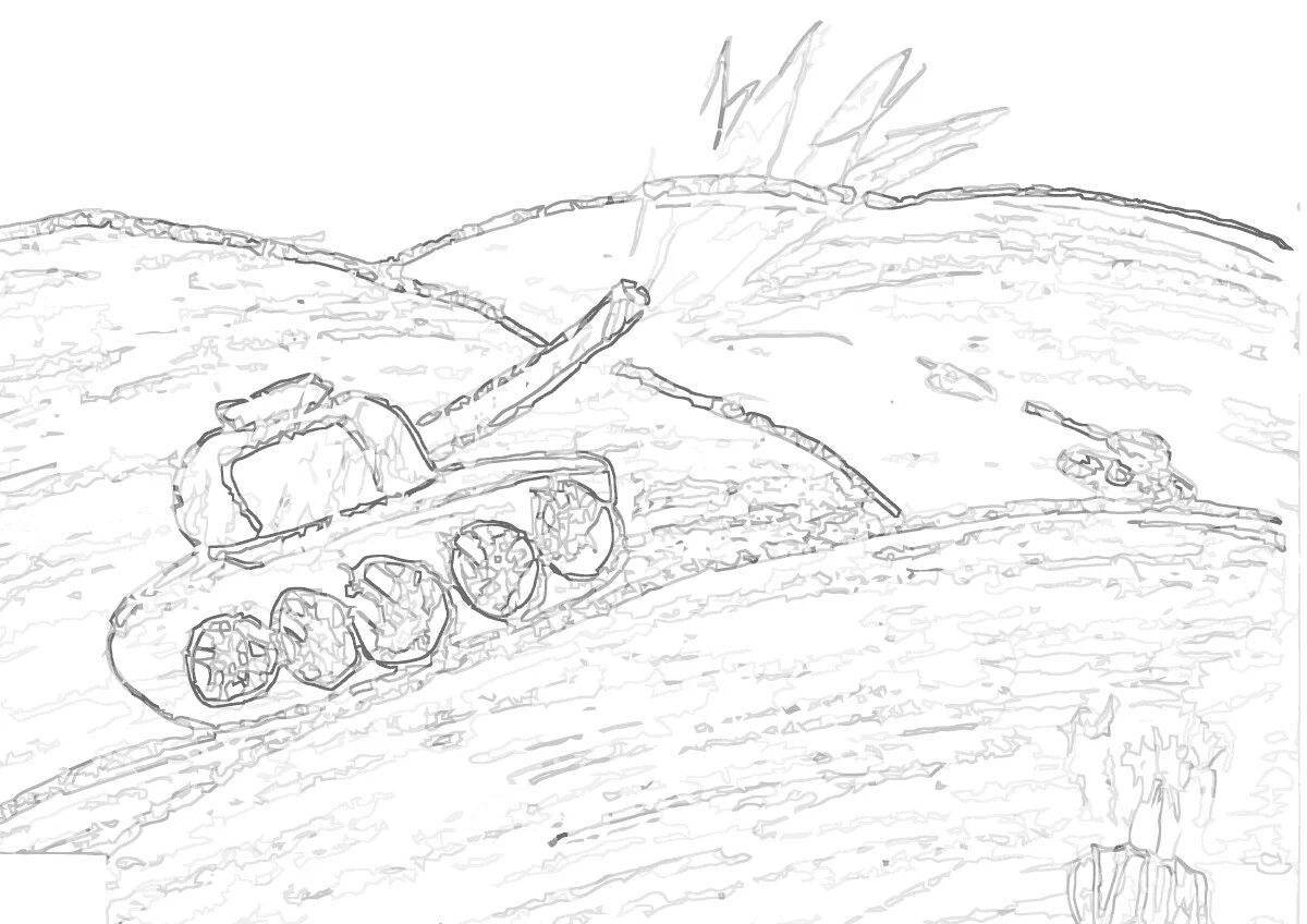 A striking drawing of the Battle of Stalingrad