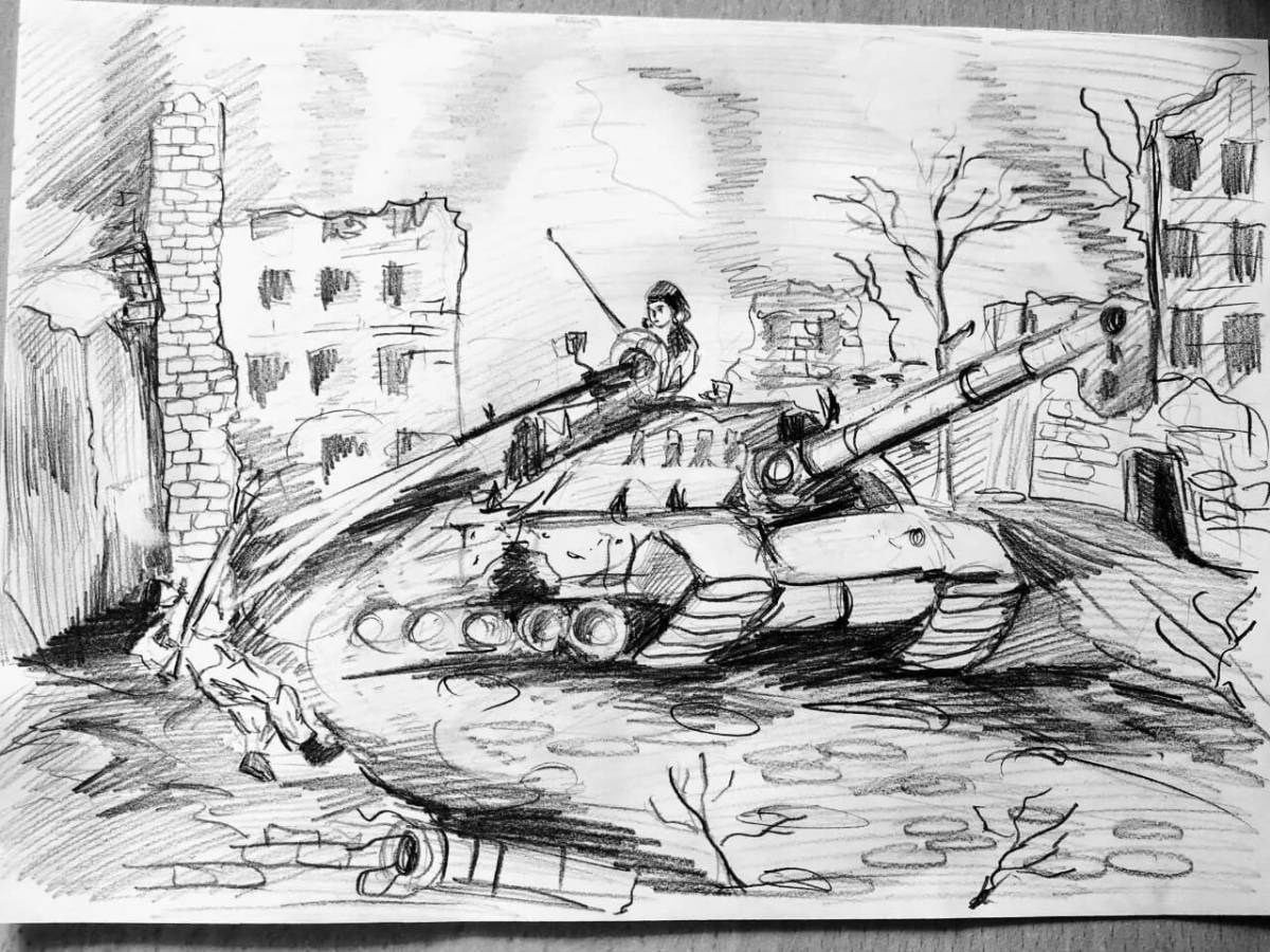 Coloring book courageous battle of Stalingrad