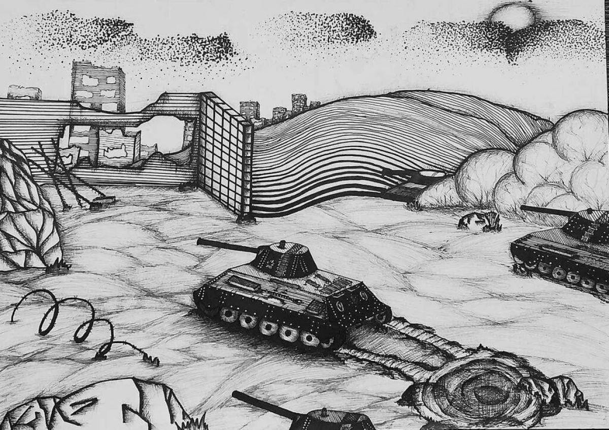 Amazing drawing of the Battle of Stalingrad