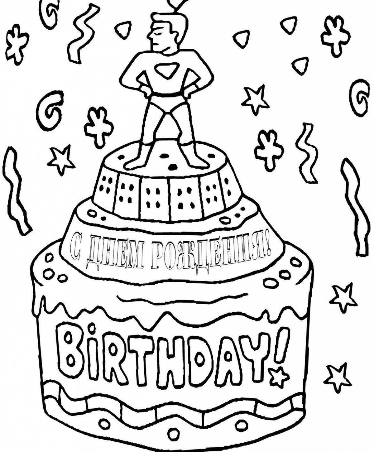 Color card happy birthday for a boy